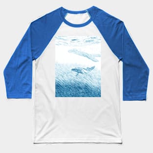 Humpback whale and baby Baseball T-Shirt